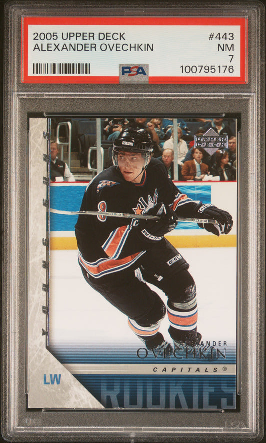 2005-06 UPPER DECK SERIES 2 ALEXANDER OVECHKIN YOUNG GUNS PSA 7 #443