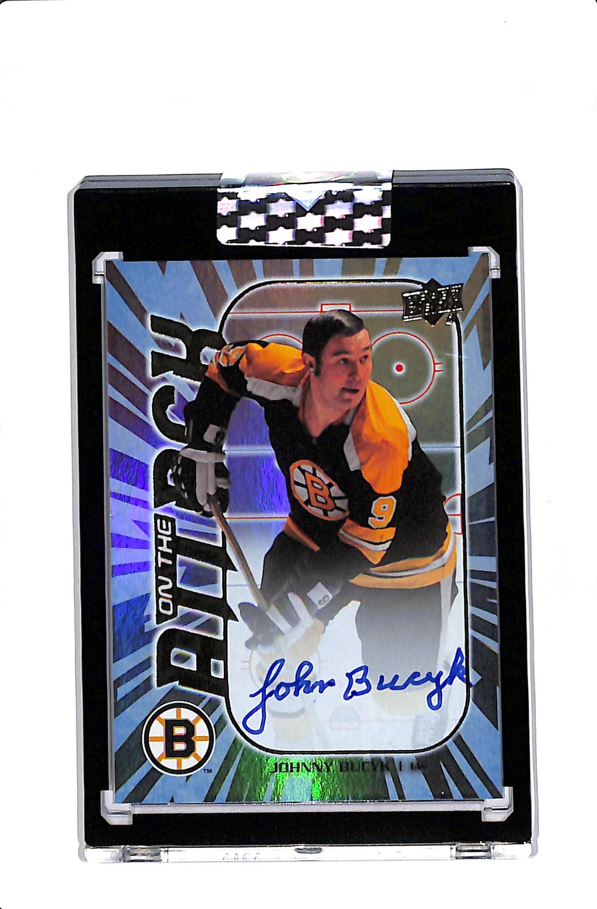 2025-26 UPPER DECK CLEAR CUT JOHNNY BUCYK ON THE ATTACK AUTO #OTA-JB