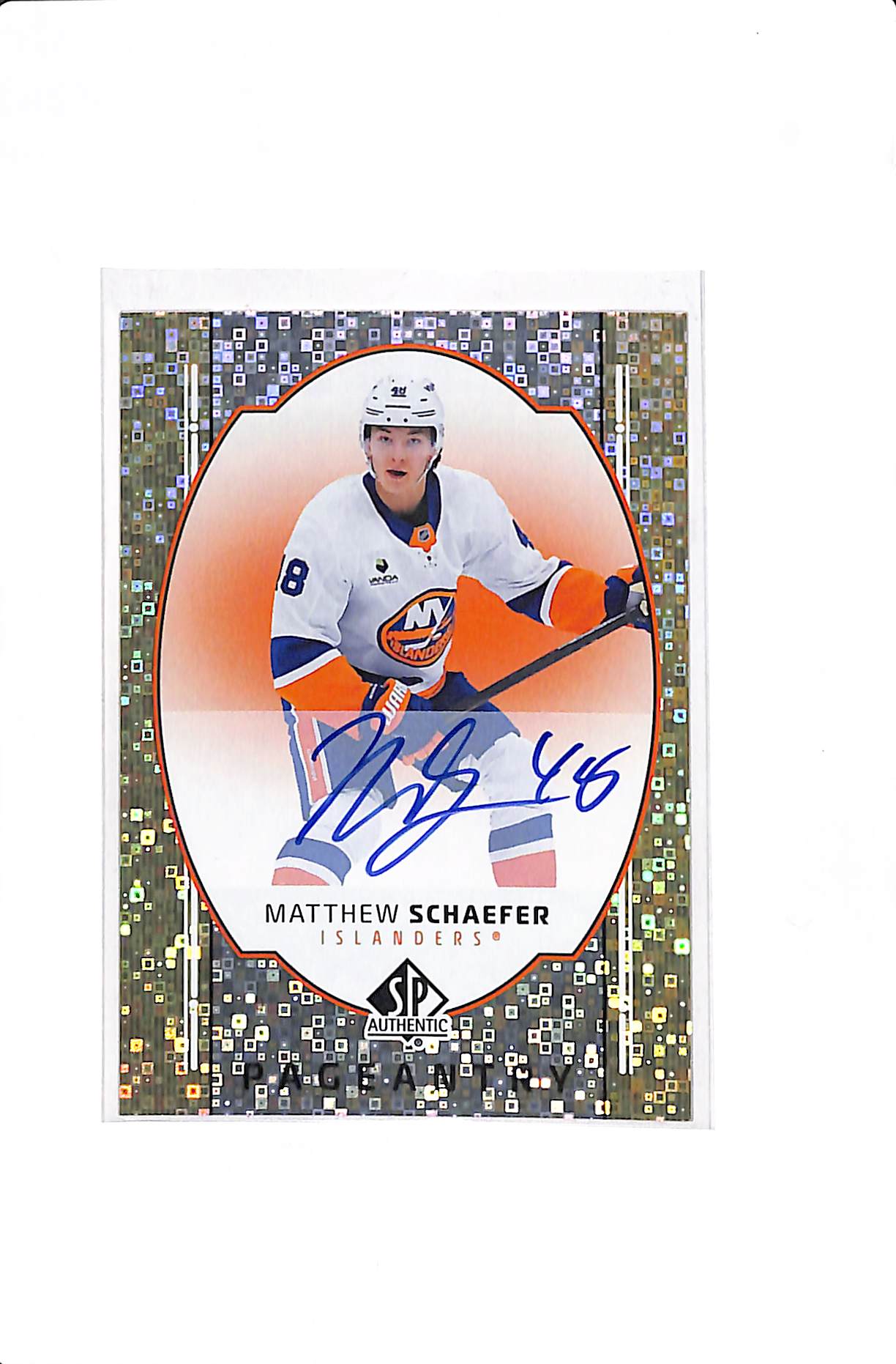 2025-26 UPPER DECK SP AUTHENTIC MATTHEW SCHAEFER PAGEANTRY ROOKIE AUTO #P-7