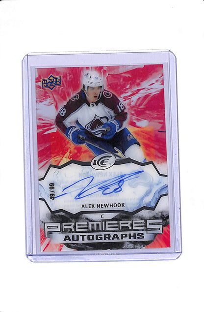 2021-22 UPPER DECK ICE ALEX NEWHOOK #IPA-AN PREMIERES ROOKIE AUTO /99