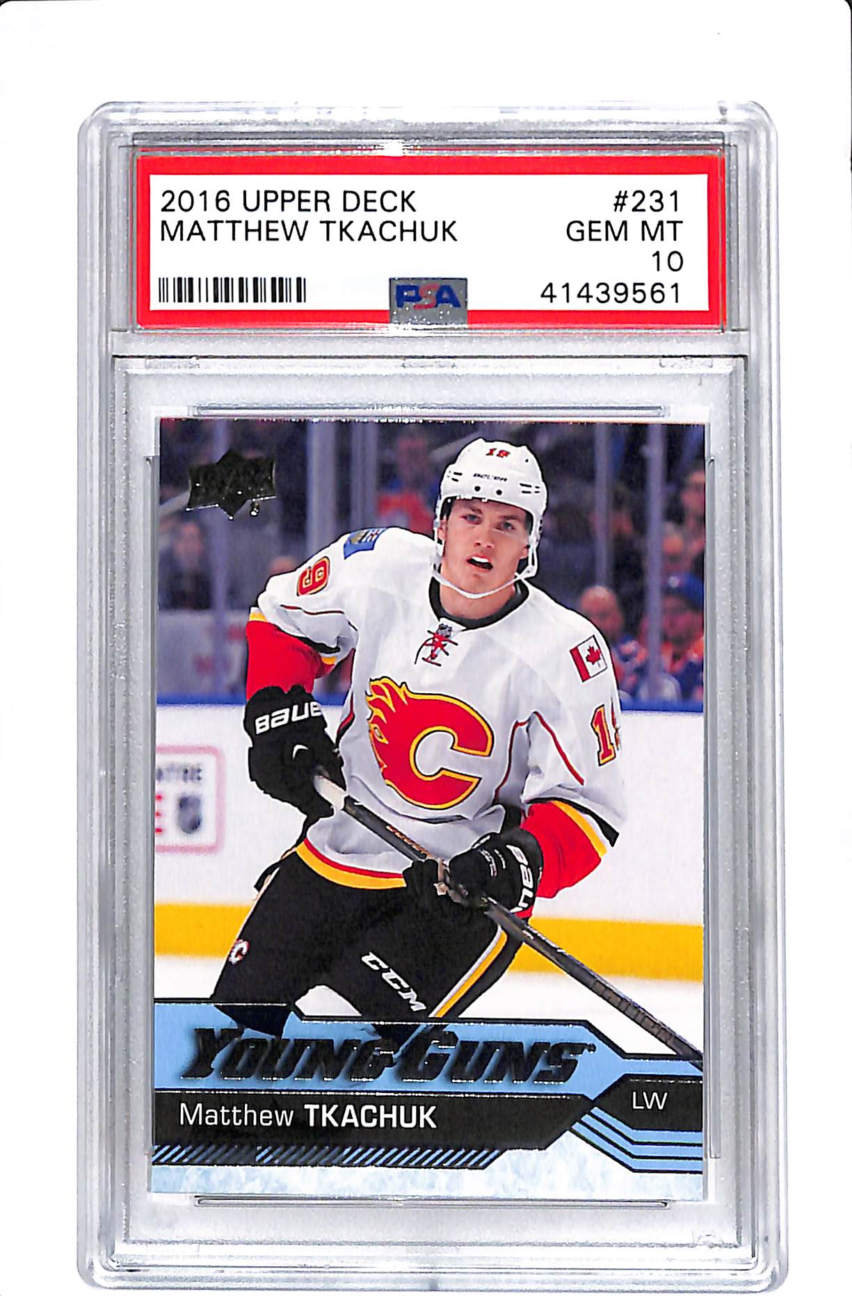 2016 UPPER DECK #231 MATTHEW TKACHUK YOUNG GUNS PSA 10