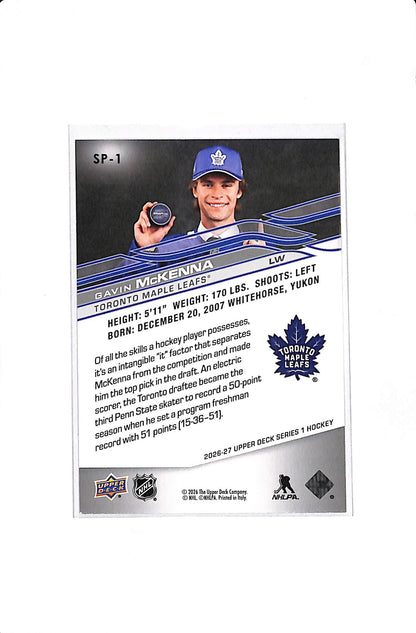 2026-27 UPPER DECK SERIES 1 GAVIN MCKENNA ROOKIE #SP-1 EASTER EGG SSP