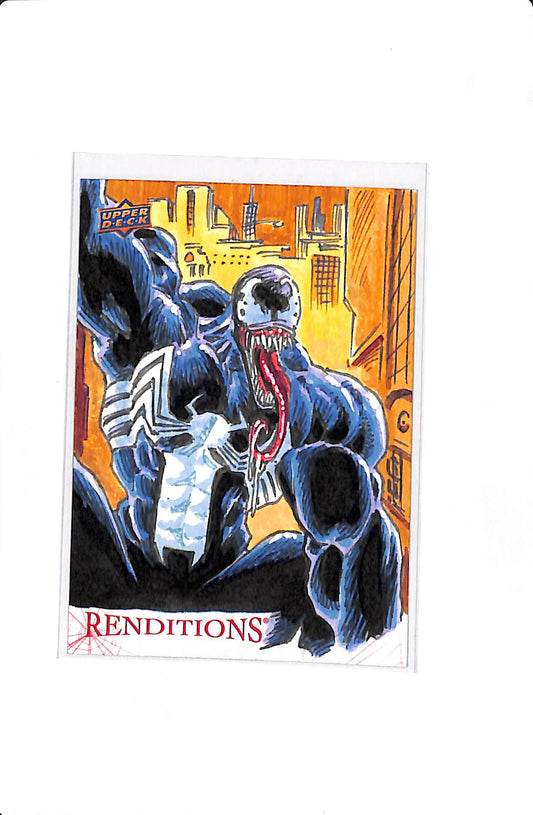 2024 UPPER DECK MARVEL RENDITIONS SPIDER-MAN VENOM 1/1 ARTIST SKETCH CARD BY FAUSTINO