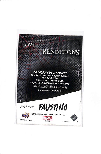 2024 UPPER DECK MARVEL RENDITIONS SPIDER-MAN VENOM 1/1 ARTIST SKETCH CARD BY FAUSTINO
