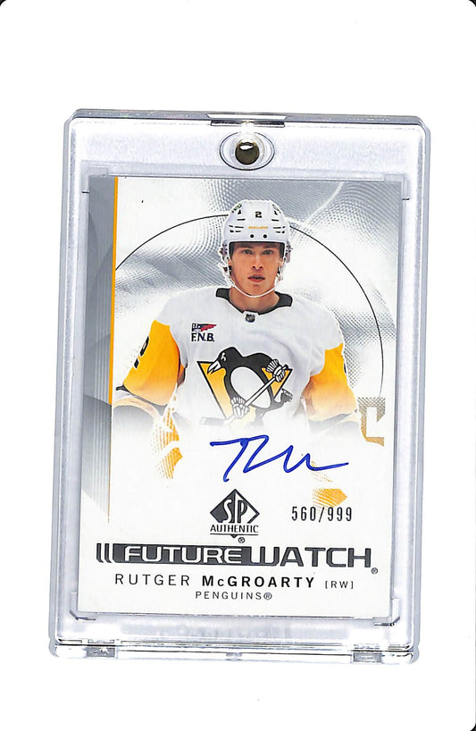 2024-25 UPPER DECK SP AUTHENTIC HOCKEY RUTGER MCGROARTY FUTURE WATCH AUTO 560/999