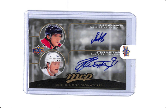 2011-12 UPPER DECK MVP HOCKEY ONE-ON-ONE SIGNATURES ALEX OVECHKIN/STEVEN STAMKOS DUAL AUTO