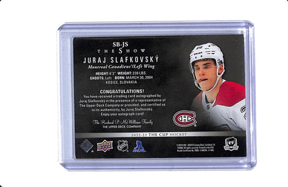2022-23 UPPER DECK THE CUP HOCKEY THE SHOW SIGNATURES JURAJ SLAFKOVSKY AUTO