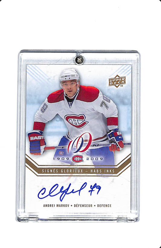 2008-09 UPPER DECK CANADIENS CENTENNIAL SET HABS INKS ANDREI MARKOV AUTO