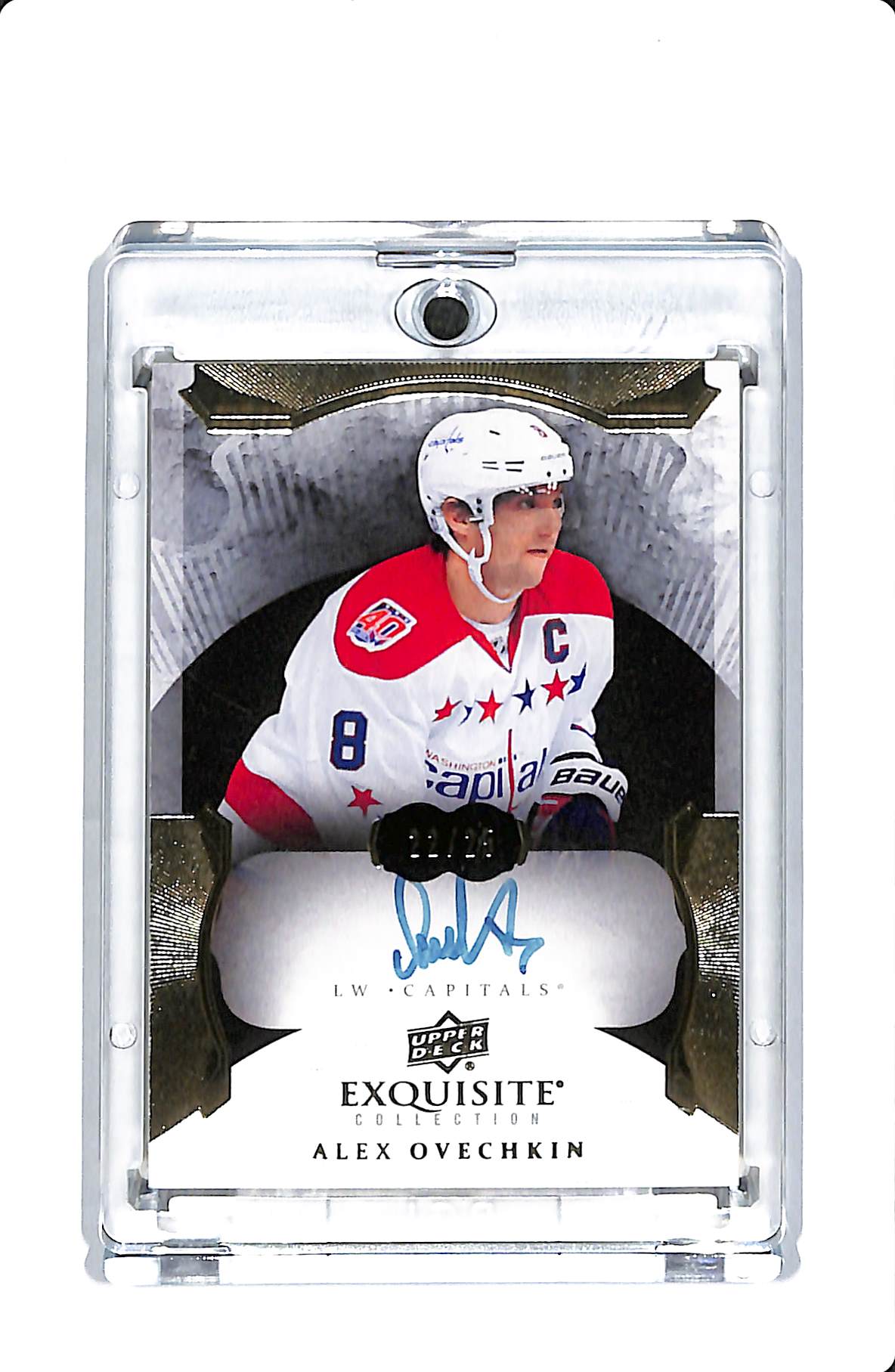 2014-15 UPPER DECK EXQUISITE COLLECTION ALEX OVECHKIN AUTO 22/25