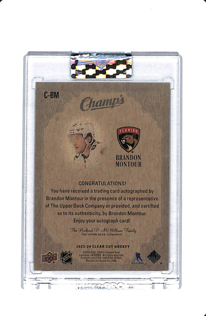2023-24 UPPER DECK CLEAR CUT HOCKEY CHAMPS BRANDON MONTOUR AUTO
