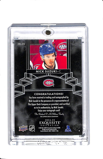 2024 UPPER DECK THE CUP #EB-20 NICK SUZUKI EXQUISITE COLLECTION GOLD AUTO /25