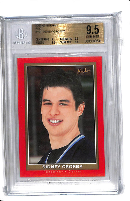 2005-06 UPPER DECK BEE HIVE SIDNEY CROSBY #101 RED ROOKIE BGS 9.5
