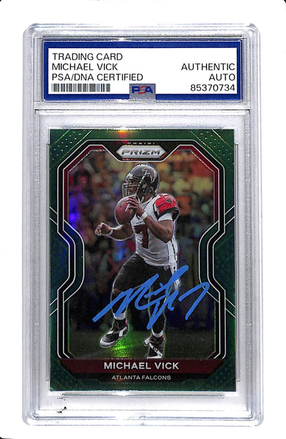 2020 PRIZM MICHAEL VICK GREEN IP SIGNATURE PSA DNA AUTHENTIC AUTO #233