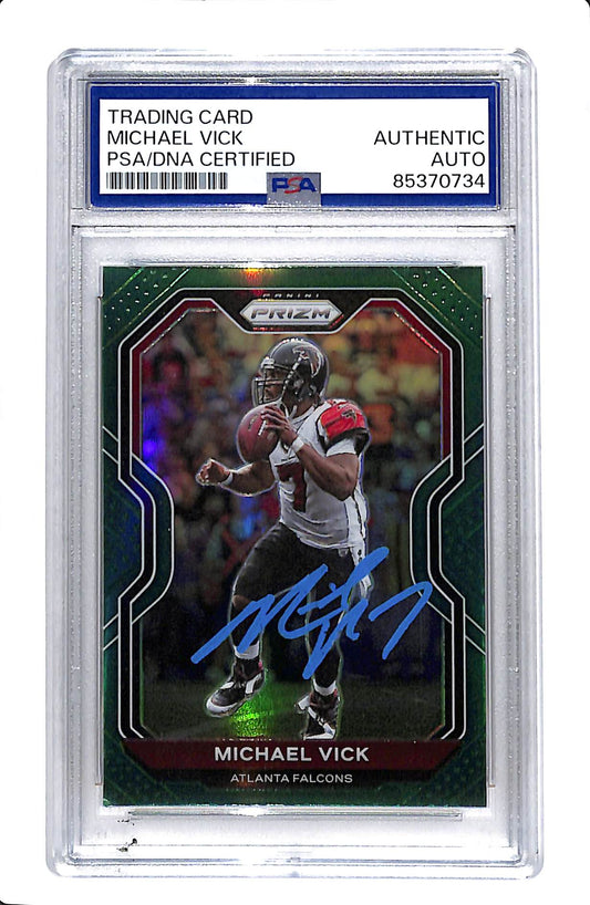 2020 PRIZM MICHAEL VICK GREEN IP SIGNATURE PSA DNA AUTHENTIC AUTO #233