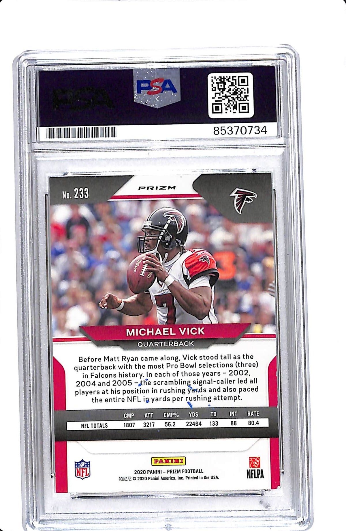 2020 PRIZM MICHAEL VICK GREEN IP SIGNATURE PSA DNA AUTHENTIC AUTO #233