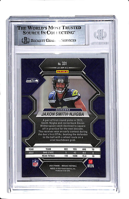 2023 PANINI MOSAIC JAXON SMITH-NJIGBA #331 ROOKIE IP AUTO BGS WITNESSED AUTHENTIC