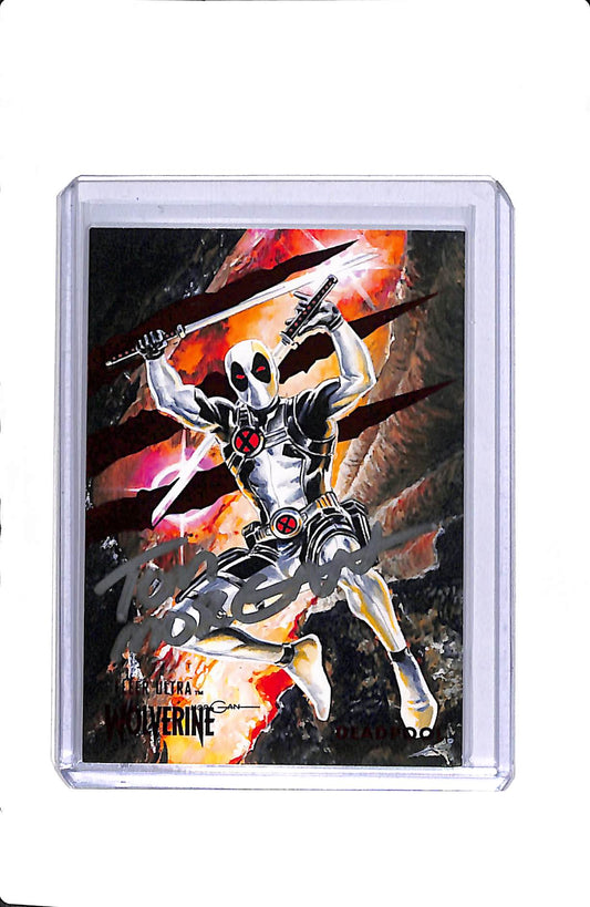 2022 MARVEL FLEER ULTRA #80 WOLVERINE DEADPOOL /74 TOM MORGAN AUTO