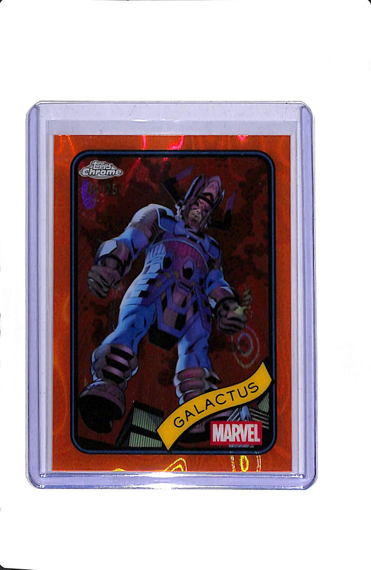 2025 TOPPS CHROME MARVEL GALACTUS #150 ORANGE LAVA REFRACTOR /25