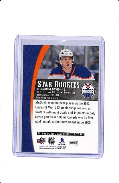 2015-16 UPPER DECK NHL STAR ROOKIES BOX SET CONNOR MCDAVID STAR ROOKIES #1