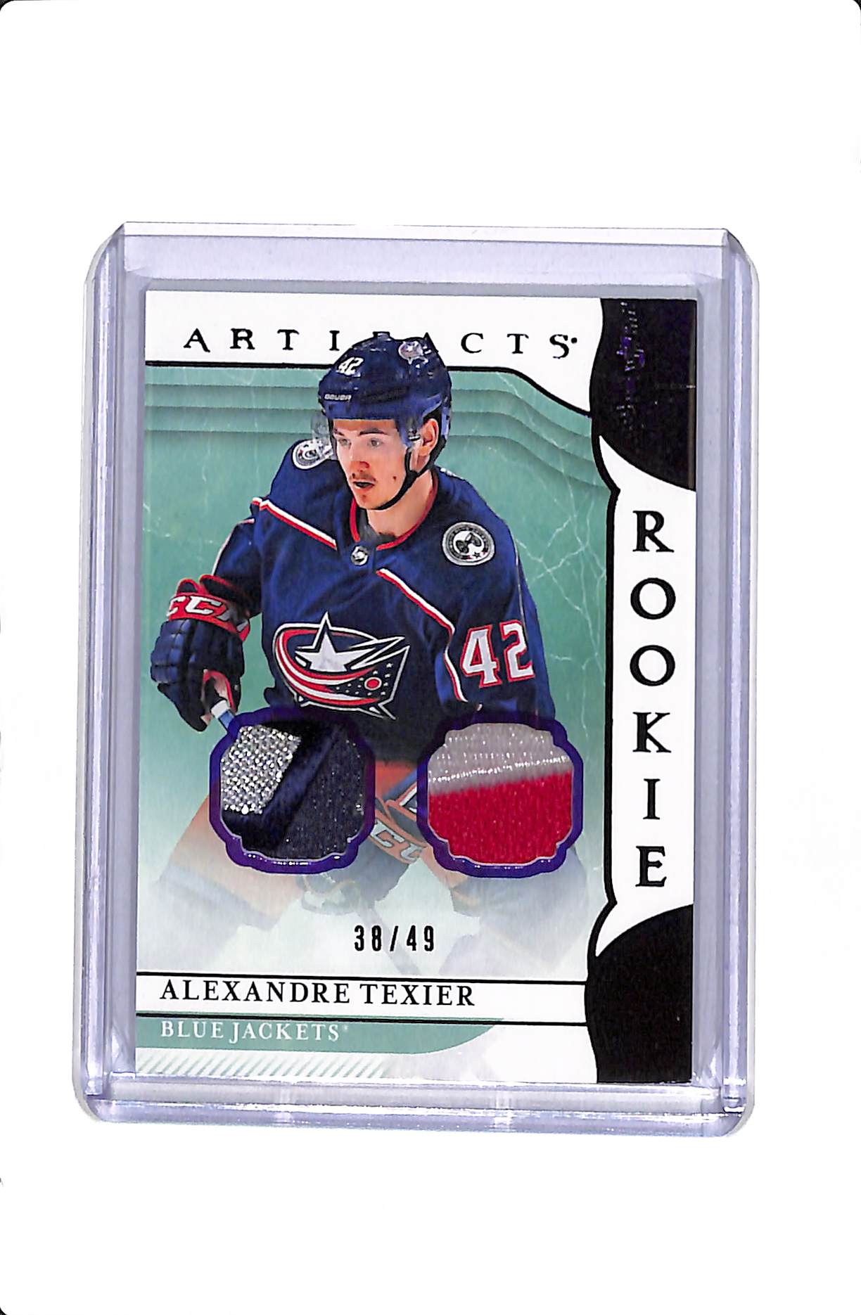 2019-20 UPPER DECK ARTIFACTS ALEXANDRE TEXIER #171 DUAL ROOKIE PATCH /49