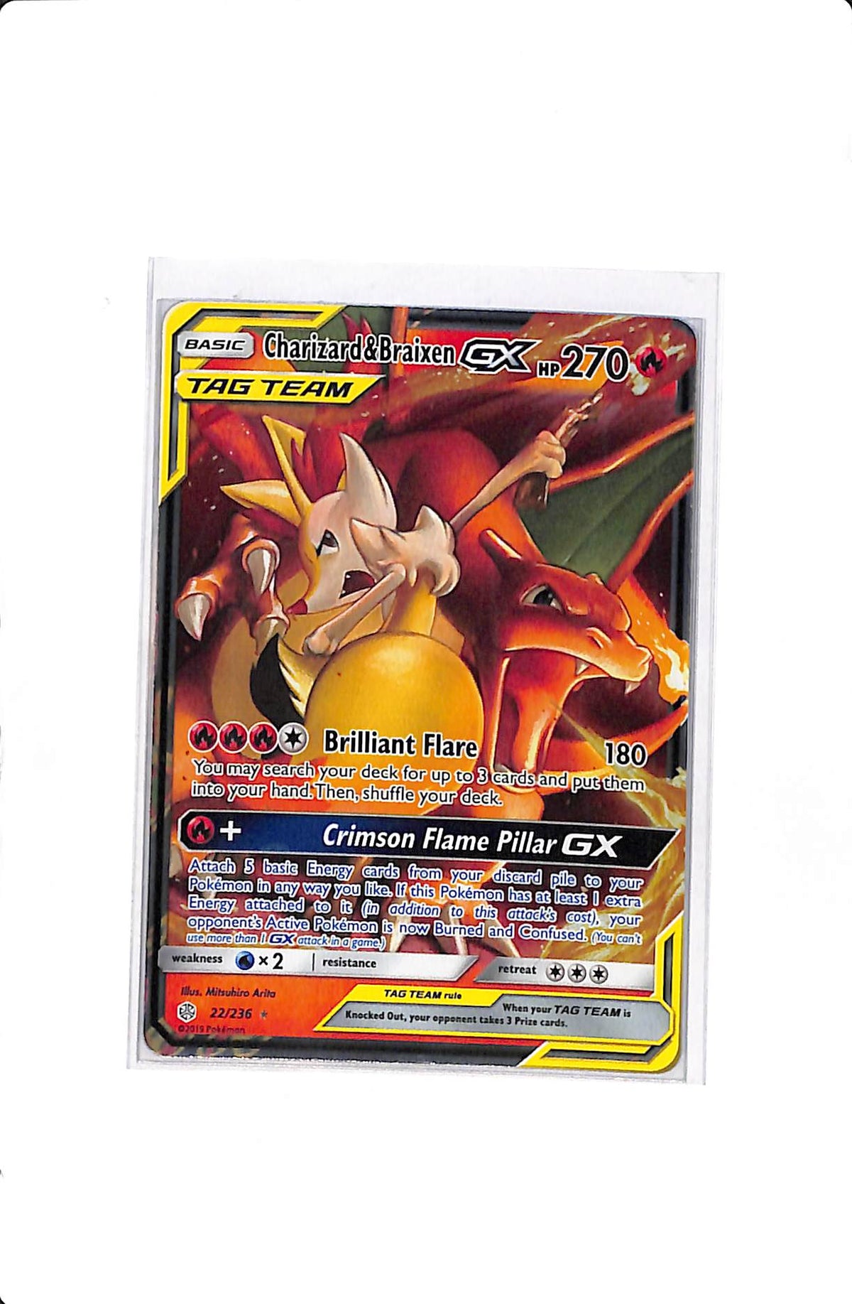 Charizard & Braixen GX Cosmic Eclipse Ultra Rare 22/236
