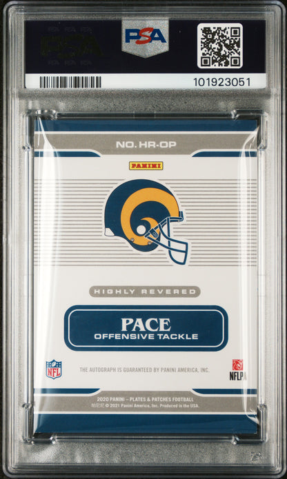 2023 PANINI PLATES & PATCHES #HROP ORLANDO PACE HIGHLY REVERED BLUE AUTO /50 #HROP0