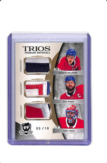 2020-21 UD CUP CAREY PRICE SHEA WEBER BRENDAN GALLAGHER #C3-WPG TRIOS PREMIUM MATERIALS /10