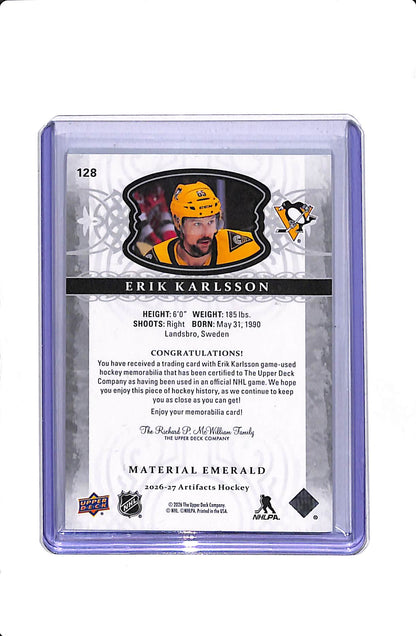 2026-27 UPPER DECK ARTIFACTS ERIK KARLSSON STARS PATCH /25 #128