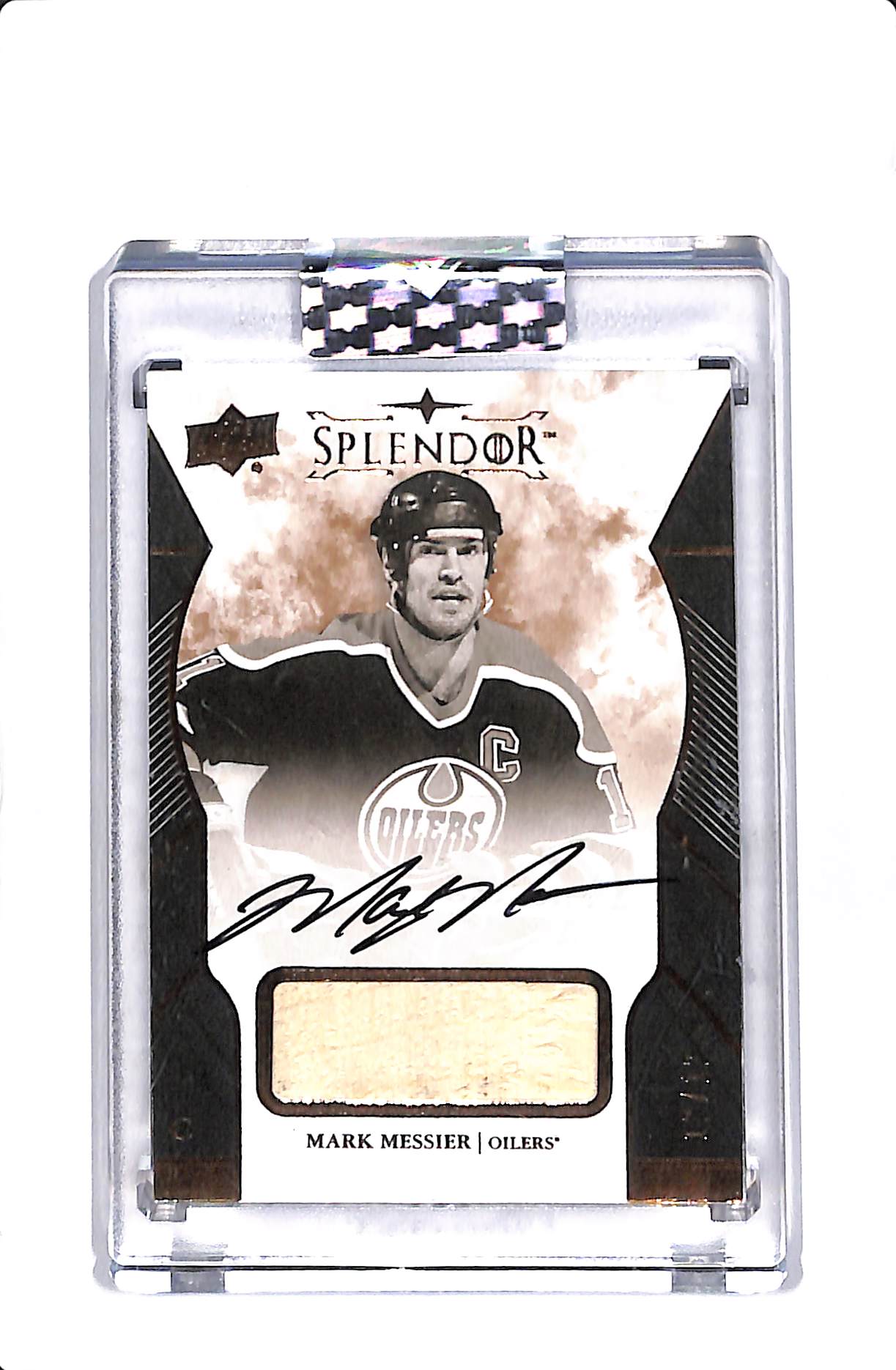 2017-18 UPPER DECK SPLENDOR #BW-MM MARK MESSIER STICK PATCH AUTO /12 (BOOKEND)
