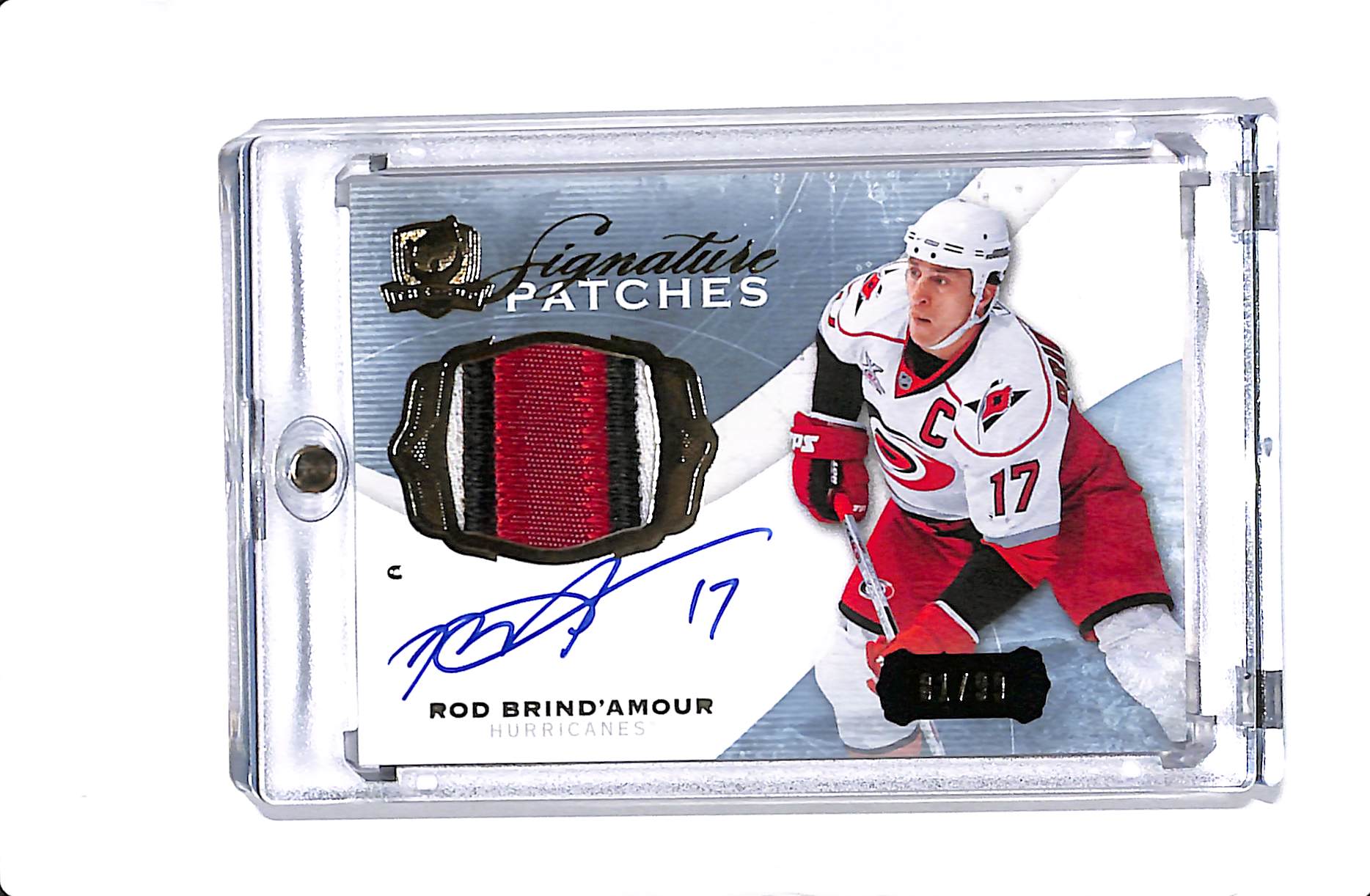 2014-15 UPPER DECK THE CUP ROB BRIND'AMOUR #SP-RM SIGNATURE PATCHES /99