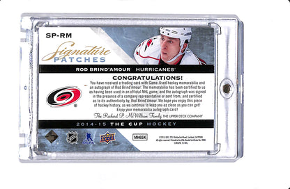 2014-15 UPPER DECK THE CUP ROB BRIND'AMOUR #SP-RM SIGNATURE PATCHES /99