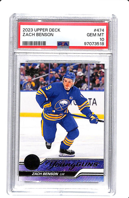 2023 UPPER DECK YOUNG GUNS ZACH BENSON PSA 10