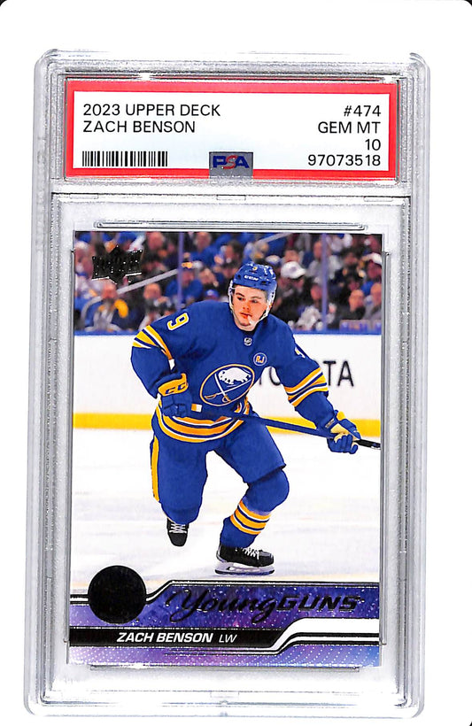 2023 UPPER DECK YOUNG GUNS ZACH BENSON PSA 10