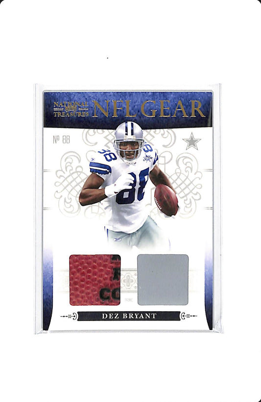 2011 PANINI NATIONAL TREASURES NFL GEAR DEZ BRYANT DUAL PATCH 34/49