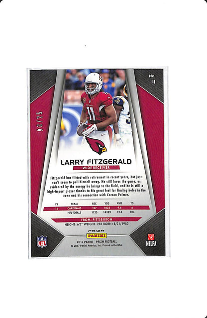 2017 PANINI PRIZM BLUE CAMO LARRY FITZGERALD 13/25
