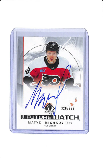 2024-25 UPPER DECK SP AUTHENTIC MATVEI MICHKOV #185 FUTURE WATCH AUTO /999