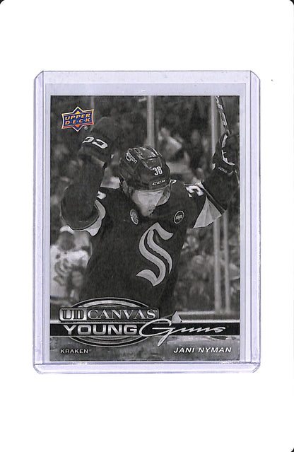 2025-26 UPPER DECK SERIES 1 UD CANVAS YOUNG GUNS JANI NYMAN BLACK & WHITE