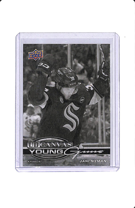 2025-26 UPPER DECK SERIES 1 UD CANVAS YOUNG GUNS JANI NYMAN BLACK & WHITE