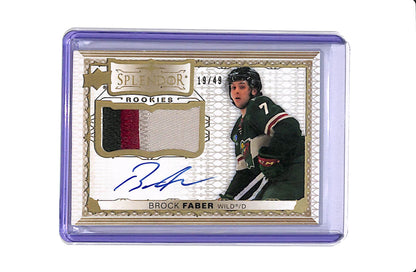 2023-24 UPPER DECK SPLENDOR BROCK FABER #SP-BF ROOKIE PATCH AUTO /49