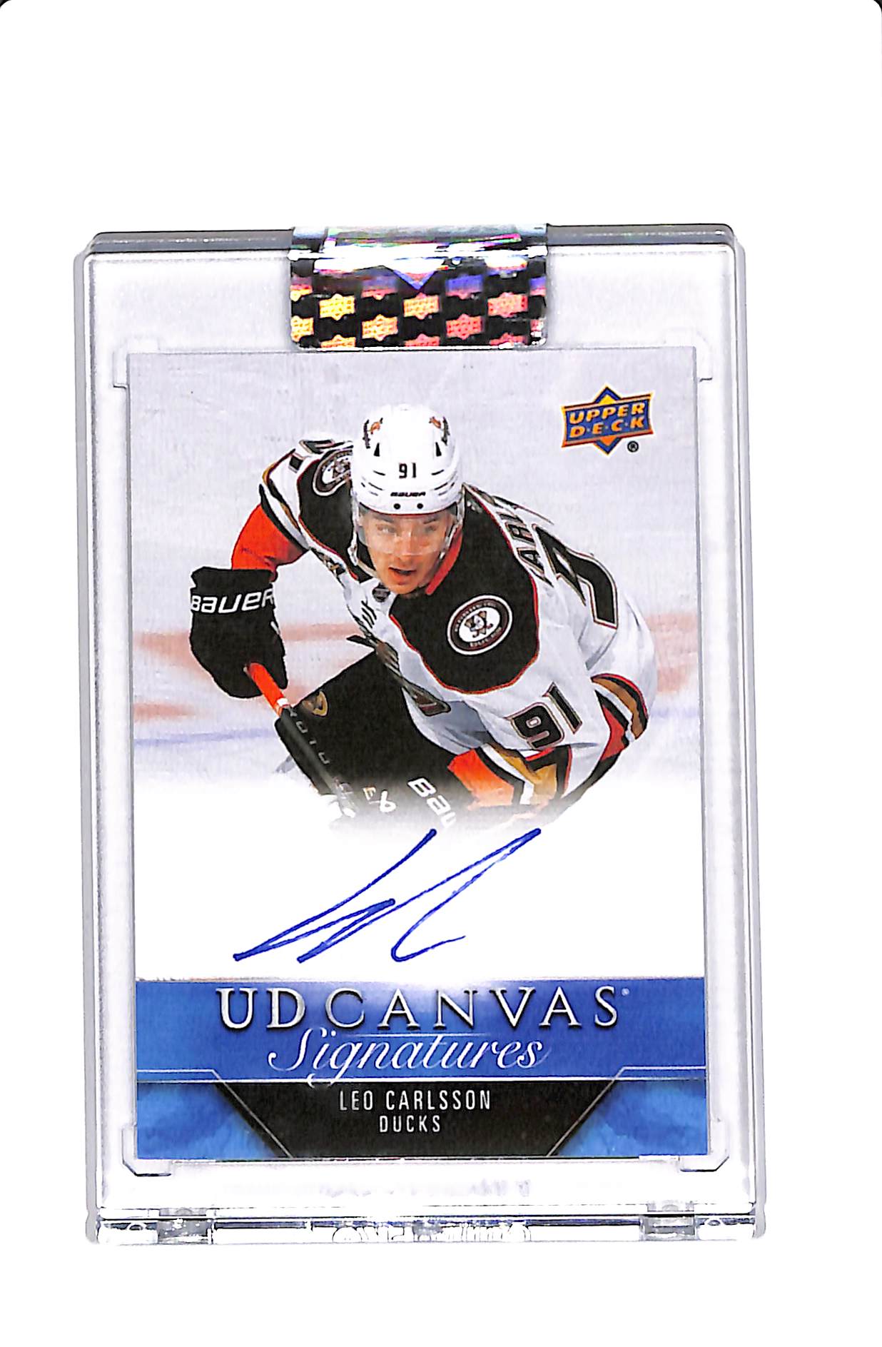 2023-24 UPPER DECK CLEAR CUT LEO CARLSSON UD CANVAS SIGNATURES RC #CS-LC