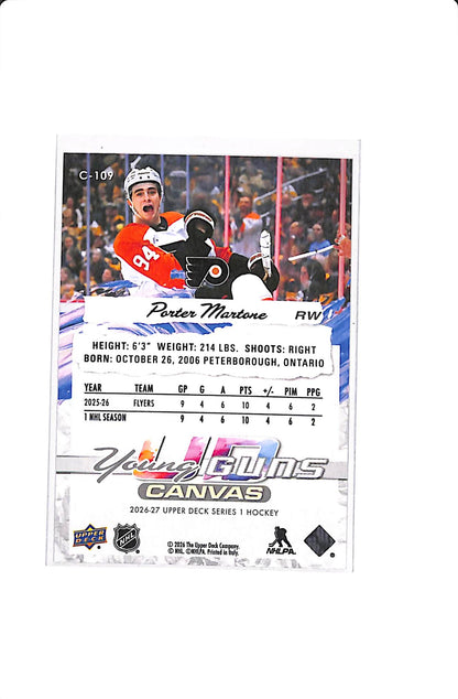 2026-27 UPPER DECK SERIES 1 PORTER MARTONE YOUNG GUNS CANVAS #C-109