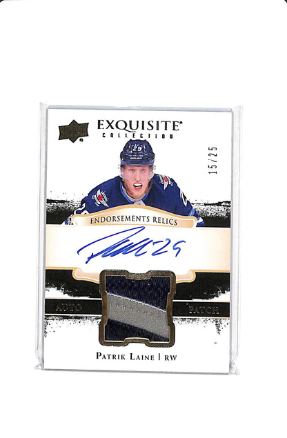 2017-18 EXQUISITE COLLECTION PATRIK LAINE ENDORSEMENT RELICS /25 #ER-PL