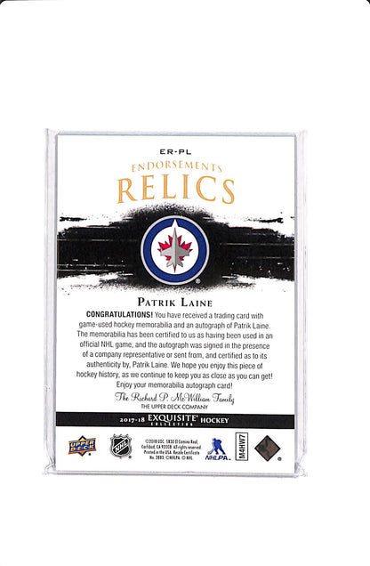 2017-18 EXQUISITE COLLECTION PATRIK LAINE ENDORSEMENT RELICS /25 #ER-PL
