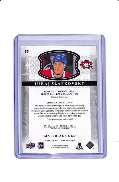 2026-27 UPPER DECK ARTIFACTS #83 JURAJ SLAFKOVSKY MATERIAL GOLD /249