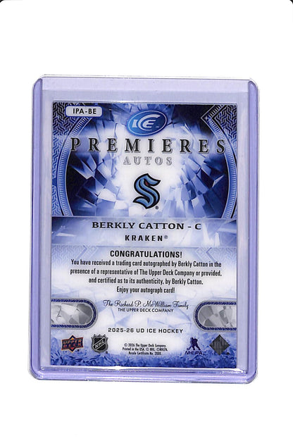 2025-26 UPPER DECK ICE BERKLY CATTON PREMIERES AUTO /299 #IPA-BE