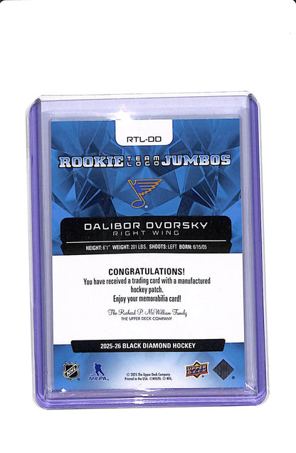 2025-26 UPPER DECK BLACK DIAMOND DALIBOR DVORSKY ROOKIE TEAM LOGO JUMBOS #RTL-DD