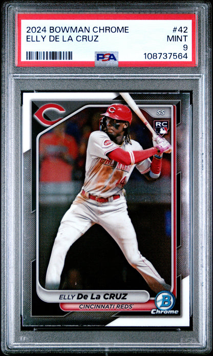 2024 BOWMAN CHROME ELLY DE LA CRUZ ROOKIE PSA 9 #42