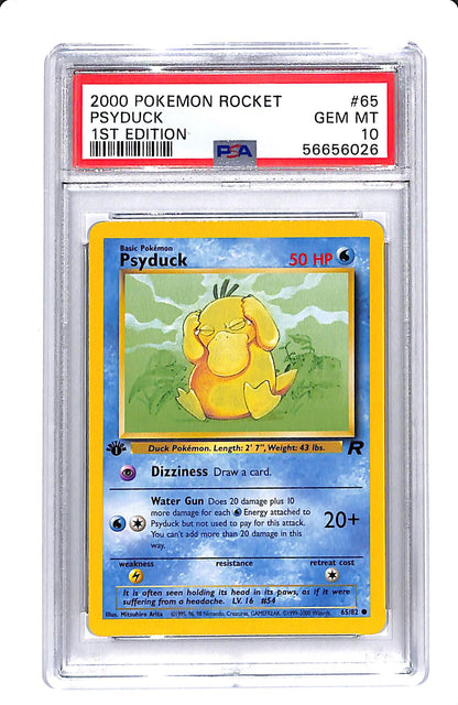 2000 POKEMON ROCKET PSYDUCK 1ST EDITION PSA 10