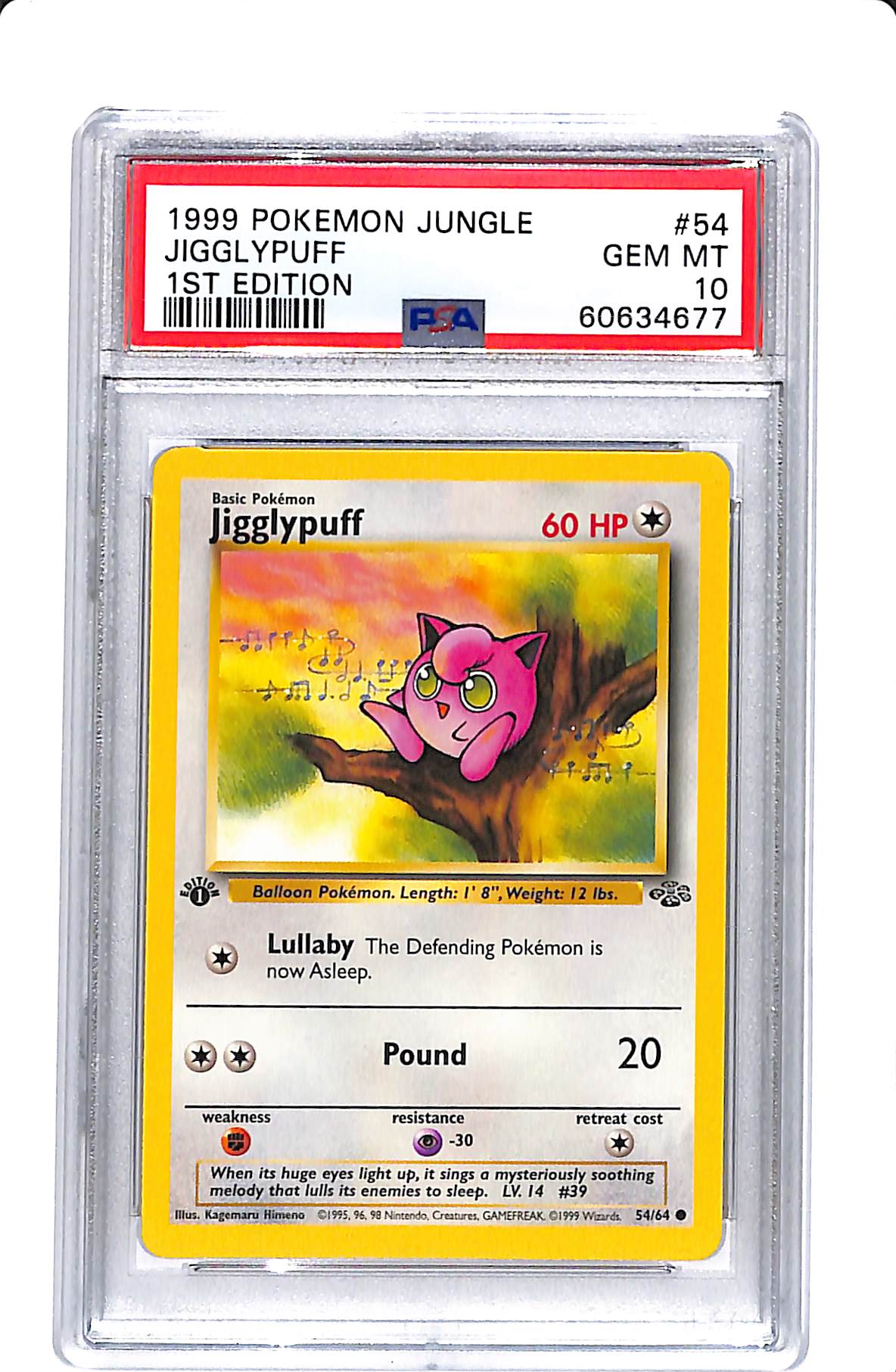 1999 POKEMON JUNGLE JIGGLYPUFF 1ST EDITION PSA 10