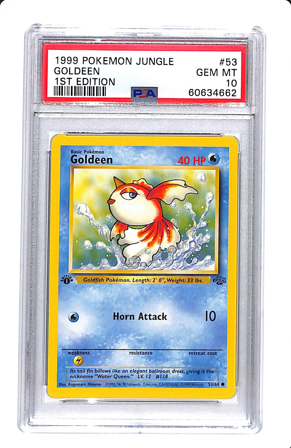 1999 POKEMON JUNGLE GOLDEEN 1ST EDITION PSA 10